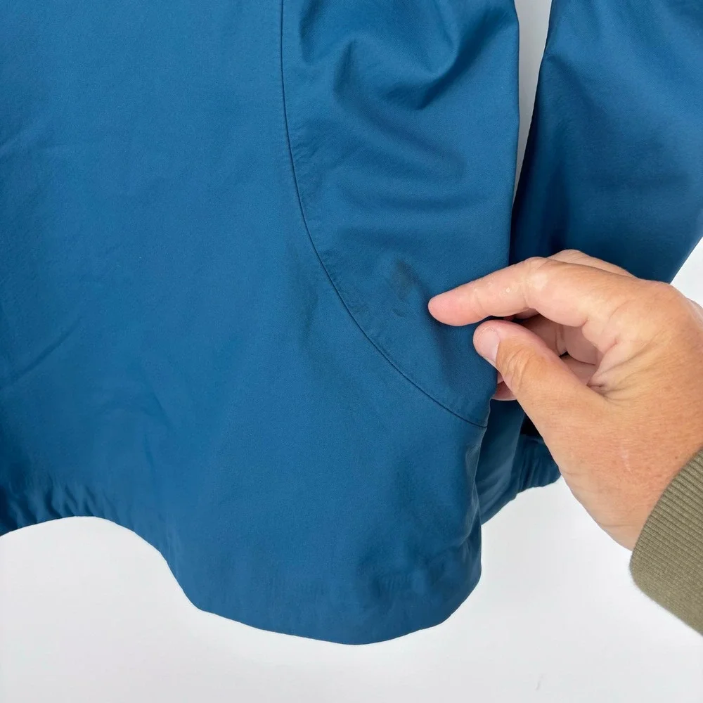 Outdoor Research Solitude Softshell Jacket Womens Medium Blue Fleece Lined *FLAW